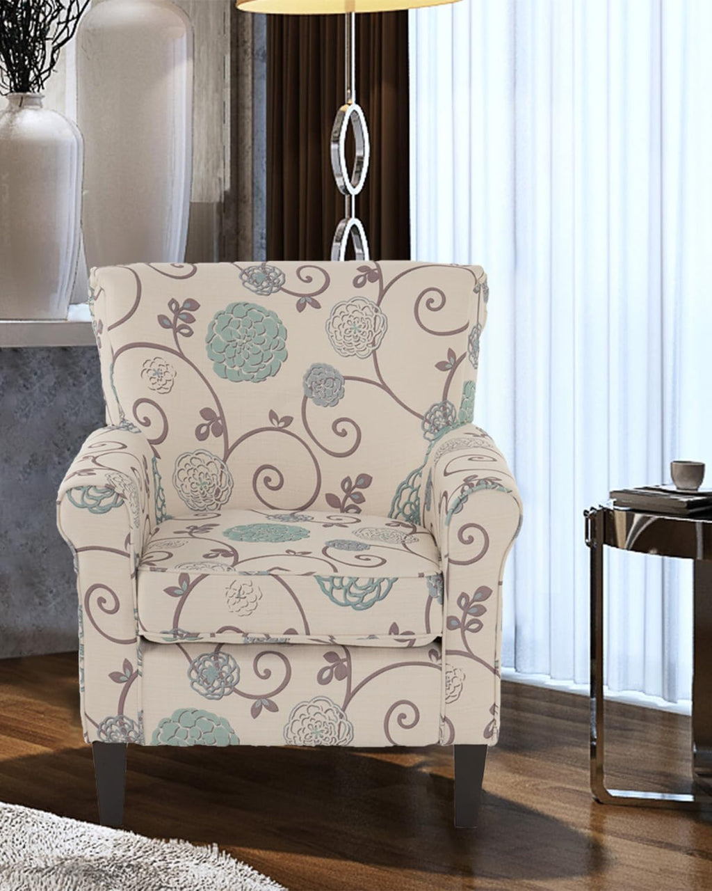 Millies Patterned Fabric Sofa Modern Chic Couch with Wooden Metal Legs V669