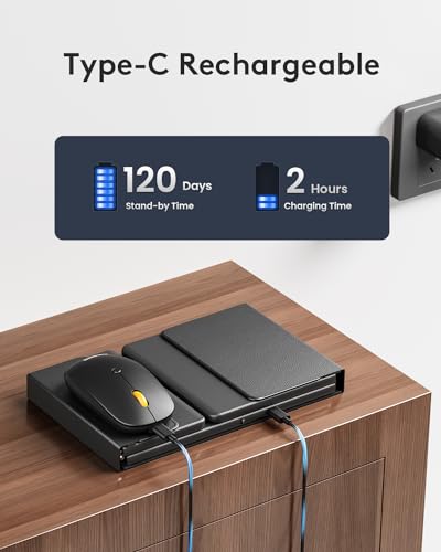 Samsers Foldable Bluetooth Keyboard and Mouse Combo, 2.4G + BT5.0, USB-C Rechargeable, for Windows Android iOS Mac OS N54454
