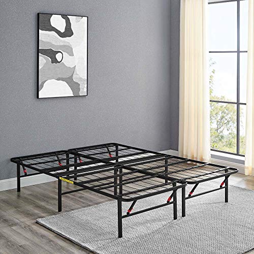 Amazon Basics Foldable Metal Bed Frame with Storage, Full Size, Black A770