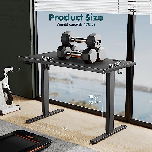 Adjustable Height Electric Standing Desk 55x24 Inch Black W5266