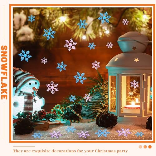 1600 Pieces 3 Size Snowflake Glitter Confetti for Christmas Party Table Decor P404201