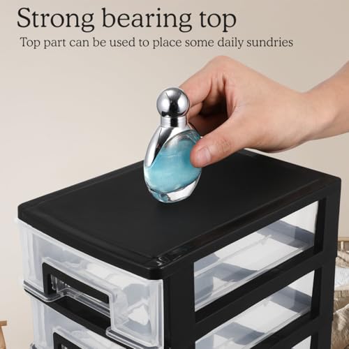Angoily 4 Drawer Desk Organizer, Plastic Storage Box for Office and Bathroom D28845