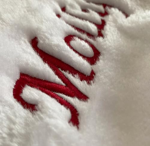 Embroidered Red Plush Personalized Christmas Stocking for Mantle E803
