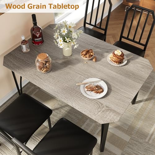 GAOMON Dining Table Set for 2 with Cushion Seats, Rustic Brown L77092