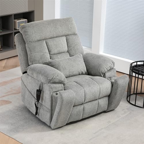 Lift Chair Recliner with Massage and Heat, Heavy Duty for Seniors, Brown V12888