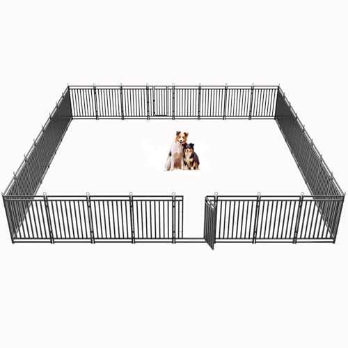 Metal Dog Fence Playpen 40" Height 16 Panels for Yard Camping RV A633426