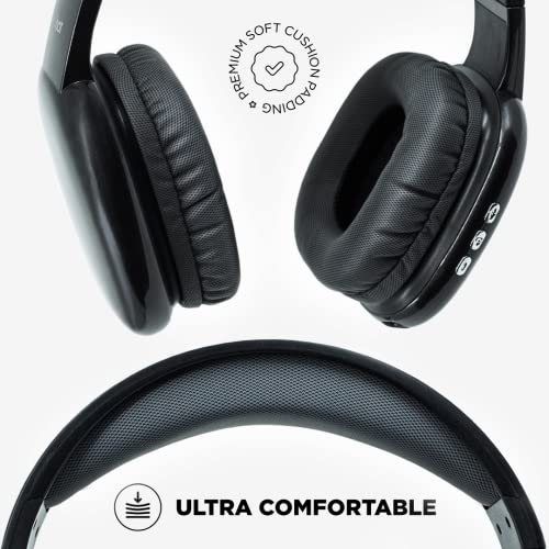 iJoy Ultra Wireless Headphones with Microphone, Over Ear Bluetooth, 10Hr Playtime, Blue A639495