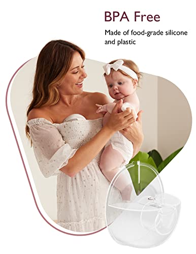 Momcozy M5 Hands-Free Wearable Breast Pump, Double-Sealed Flange, 3 Modes & 9 Suction Levels, 24mm, 2-Pack Quill Gray Z371714