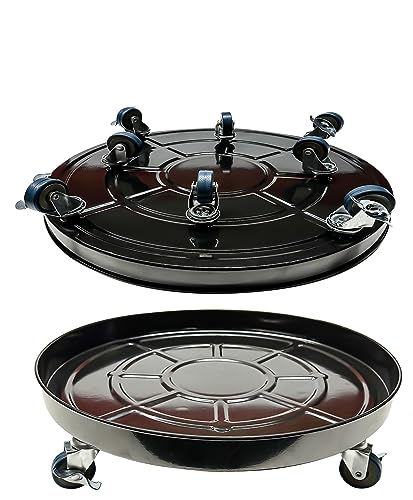 2 Pack Metal Plant Caddy with Wheels, Lockable Casters, Heavy Duty Q2424