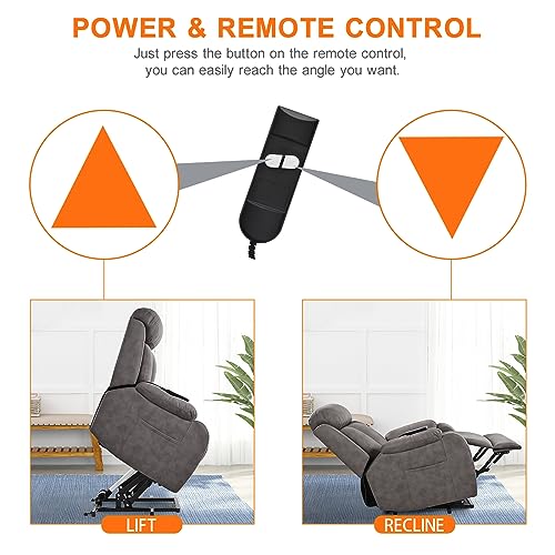 Power Lift Recliner for Elderly with Remote Control, Navy Blue P60192