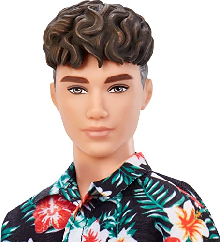 Barbie Fashionistas Ken Doll #184 with Hawaiian Shirt and Orange Pants F4234