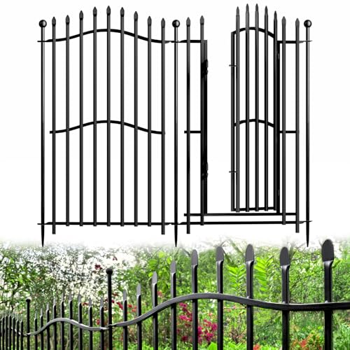 8 Panels Tall No Dig Garden Fence 40in H x 18ft L Rustproof Metal Barrier H7450