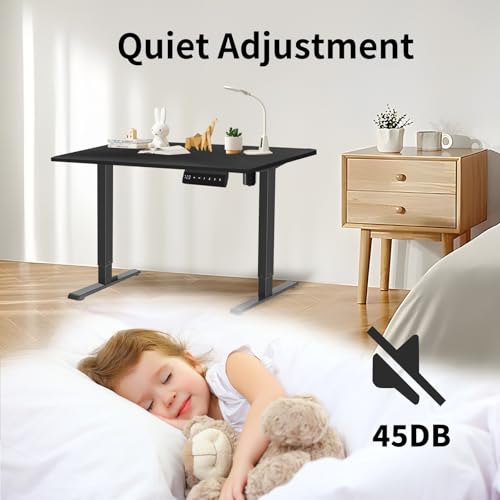 Electric Standing Desk Frame Height Adjustable Black Y740