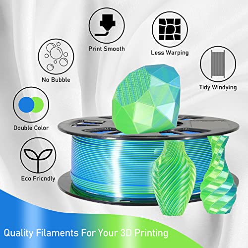 MIKA3D Bicolor Silk PLA 3D Printer Filament Bundle, 1.75mm, 6 Spools V5573