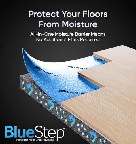 BlueStep Underlayment with Moisture Barrier for Laminate and Wood Floors E285095