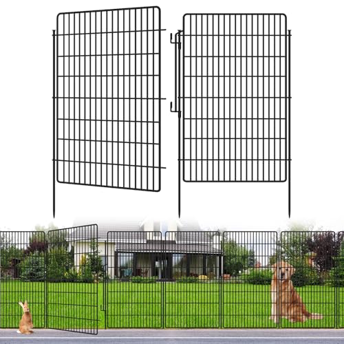 10 Panels Garden Fencing Animal Barrier, 33in x 24ft Rustproof Dog Fence W482439