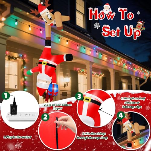 B&D 12FT Giant Christmas Inflatables Snowman Outdoor Decorations with Rotating LED Lights B36000