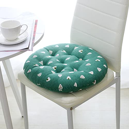 Round Chair Cushions 16 Inch Tufted Memory Foam Plaid Cotton K56247