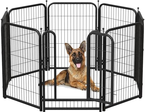 Metal Dog Playpen 40 Inch Height 16 Panels Indoor Outdoor Black-Silver W932257
