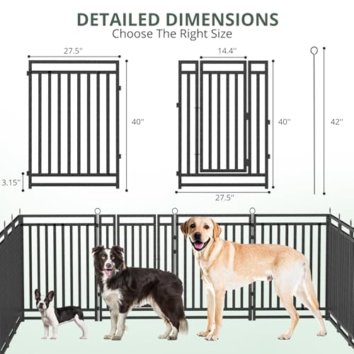 Metal Dog Fence Playpen 40" Height 16 Panels for Yard Camping RV A633426