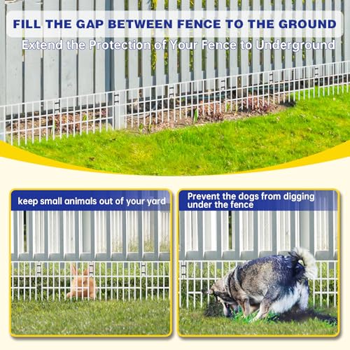 35 Panels Garden Fence Animal Barrier, 38ft x 13in No Dig Rustproof Metal Outdoor Wire Fencing E53834