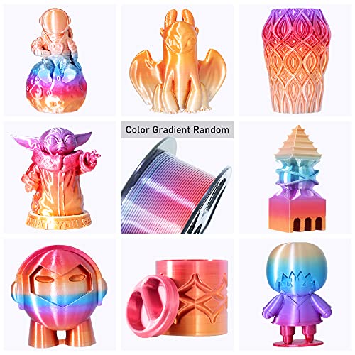 MIKA3D Bicolor Silk PLA 3D Printer Filament Bundle, 1.75mm, 6 Spools V5573