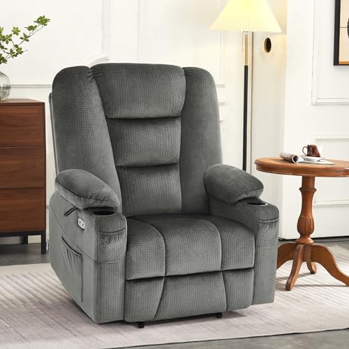 MCombo Small Power Lift Recliner Chair with Massage and Heat, Brown N356790