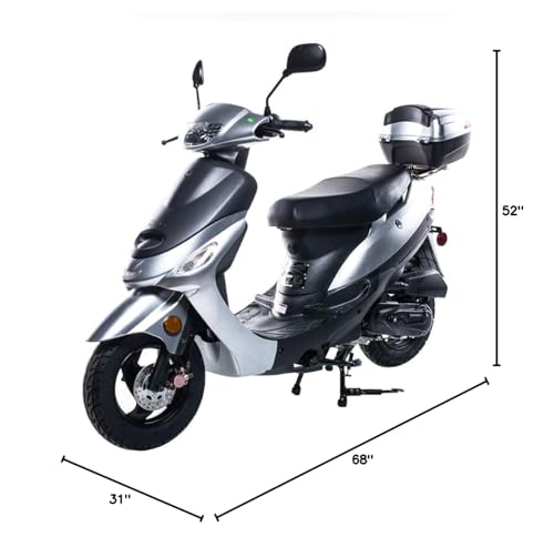 X-PRO 50cc Moped Scooter Gas Street Bike Burgundy D67525