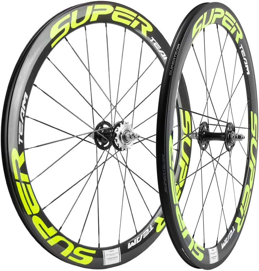 Superteam 50/23mm Carbon Wheelset 700c Clincher Fixed Gear Bike C2937