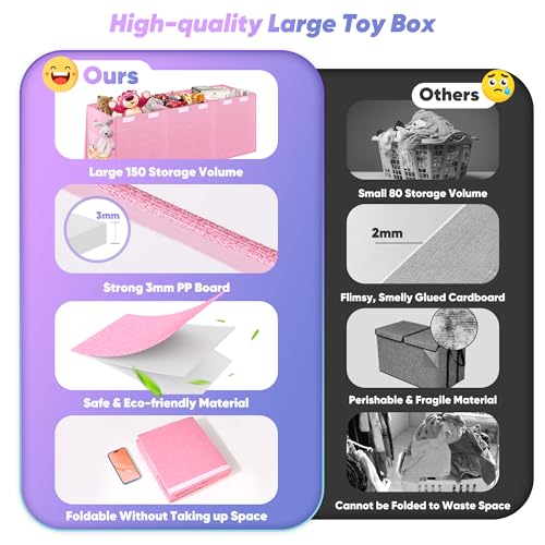 Extra Large Collapsible Toy Box with Lids, Gray P45959