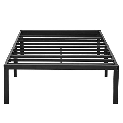 PrimaSleep 18 Inch Heavy Duty Steel Slat Bed Frame, Full, Black P73898