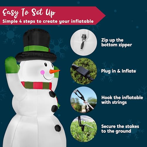 Joiedomi 6 FT Tall Christmas Inflatables Snowman with Built-in LEDs U780
