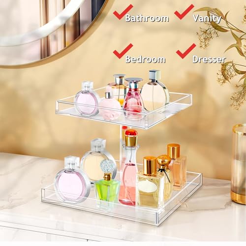 YAGELI Acrylic Perfume Organizer Display Tray for Vanity Makeup Storage G9944