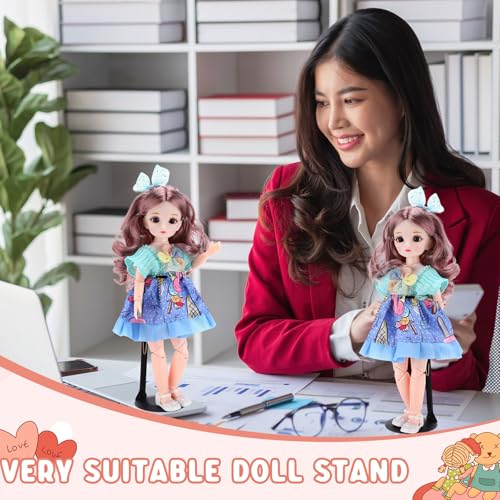 24 Pcs Adjustable Doll Stands for 8"-12" Action Figures (White, Silver) K3185