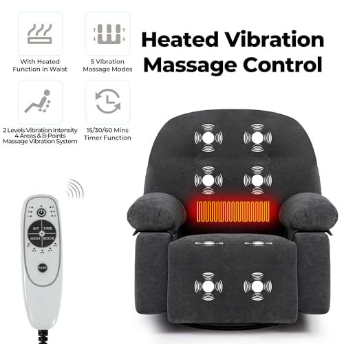 Lazy Boy Recliner Chair for Adults with Heat and USB, Manual (Natural Ash) N4129