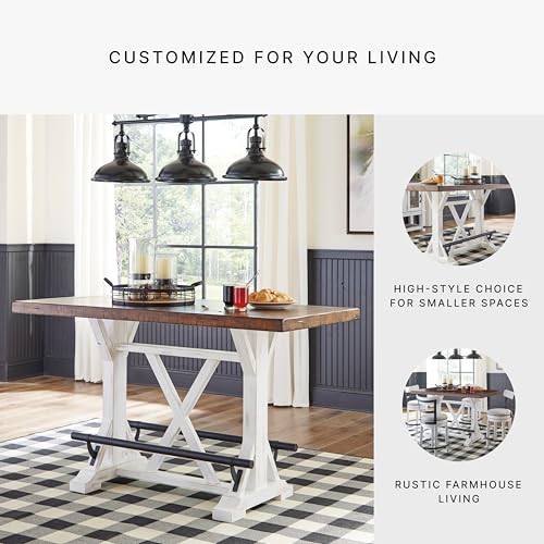 Signature Design by Ashley Valebeck Rustic Farmhouse 36" Counter Height Dining Table Y946