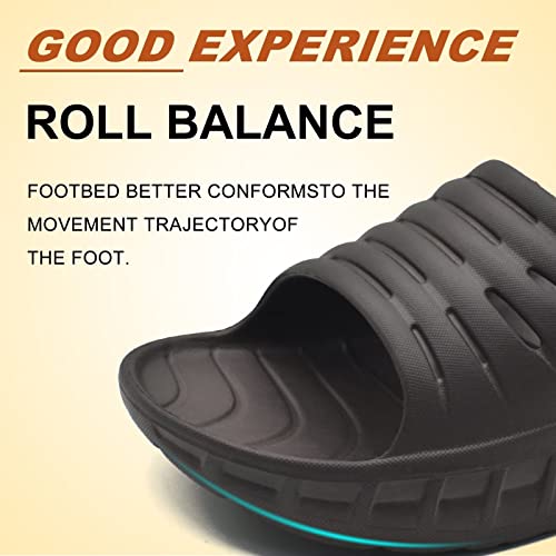 KuaiLu Men's Recovery Sandals Orthotic Cushion Open Toe Sport Slides D332788