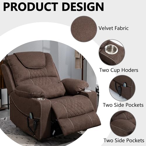 Power Lift Chair Recliner with Massage and Heat for Adults, Dual Motor H2507