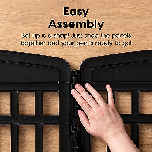 IRIS USA 24" 6-Panel Dog Playpen for Puppies & Small Dogs, Black N28330