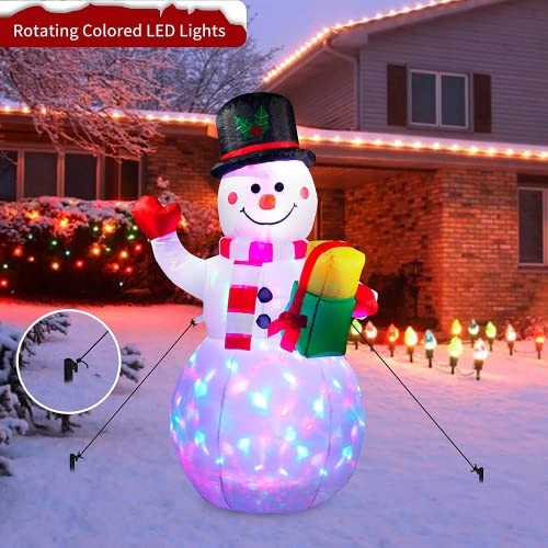 Inflatable Snowman Christmas Decoration with Rotating LED Lights N534