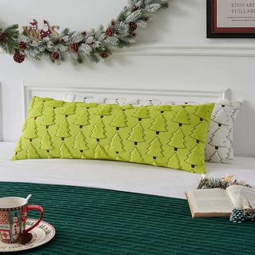 UGASA Star Christmas Decorative Pillow Covers 18x18 Inch Set of 2 Dark Green Q9265