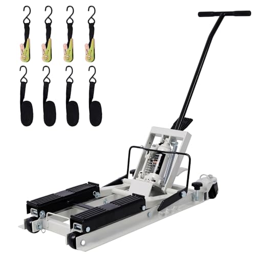 Hydraulic Motorcycle Lift Jack 1500 LBS, Foot-Operated Scissor Lift Table, Red H6166