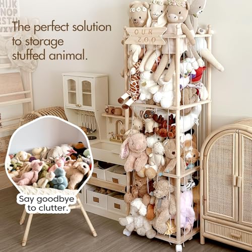 Mloong Stuffed Animal Storage, Wood Toy Organizer, Extra Large Plush Toy Cage, 54 inch R898927