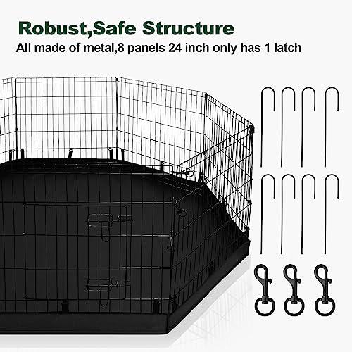 PJYuCien Dog Playpen - Metal Foldable Exercise Pen with Bottom Pad for Small Medium Pets C352
