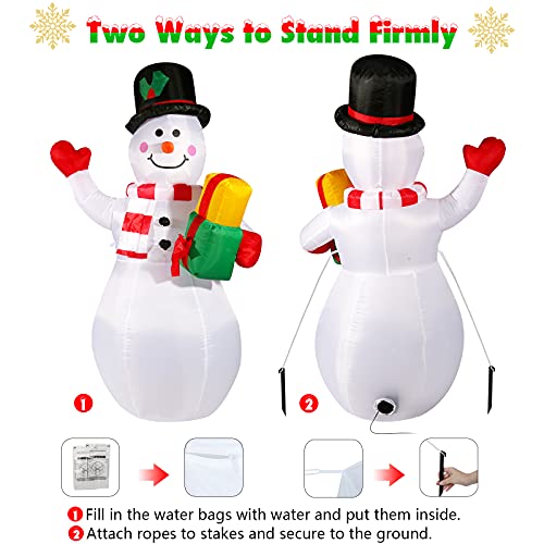 5ft Inflatable Snowman with Rotating LED Lights for Christmas Outdoor Decor S354
