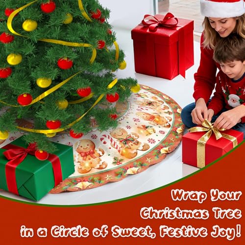 Christmas Tree Skirt 36 Inch with Snowman Reindeer Santa Snowflake L183244