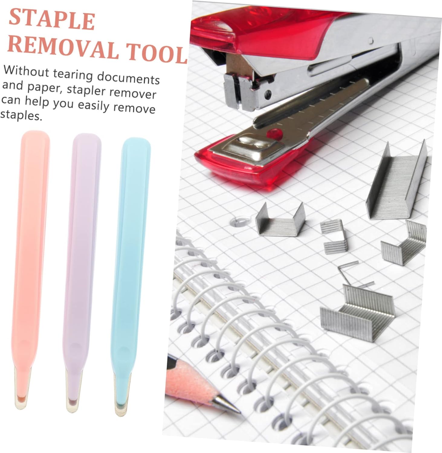3pcs Magnetic Staple Remover Heavy Duty Handheld Tool J494277
