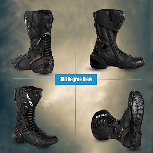 PROFIRST Motorbike Leather Boots Waterproof Armored A5827