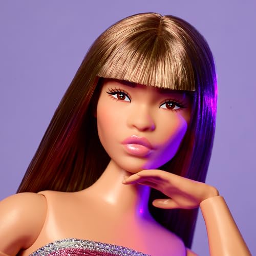 Barbie Looks Doll No. 24 with Brown Hair and Pink Strapless Dress D6124