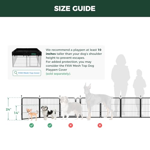 FXW Rollick Dog Playpen 32 Inch 16 Panels for Small and Medium Dogs E405995